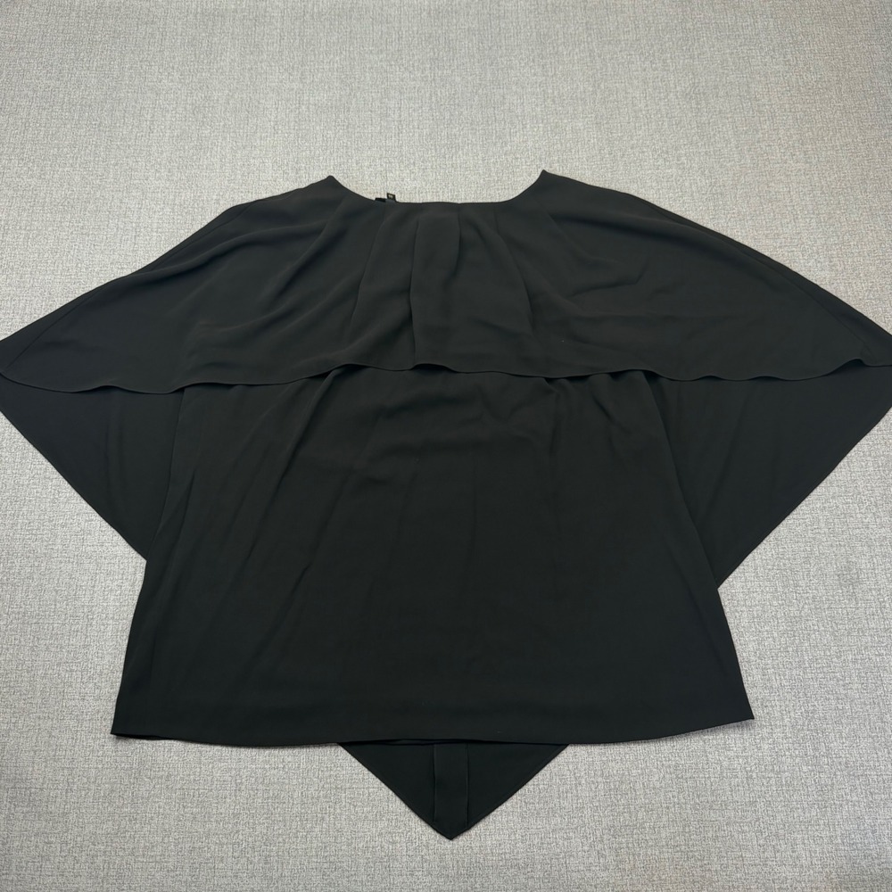 ESCADA Neffelana Black Capelet Blouse Cape Top Sz 46 US 16Quiet Luxury Designer